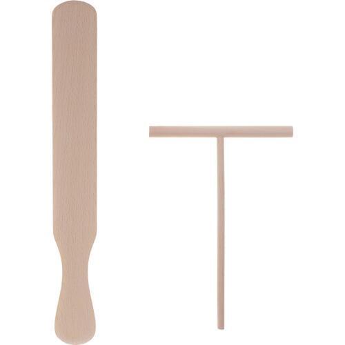 2pcs Pancake Cooking Utensils Wooden Crepe Spreader And Spatula Tortilla Rake Batter Spreading Tools Kitchen Accessories