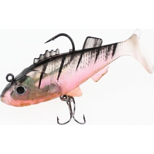 2Pcs Whopper Popper 8cm 15g Topwater Fishing Lure Artificial Soft Bait 3D Eyes Plopper Soft Rotating Tail Fishing Tackle