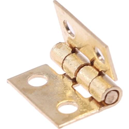 20pcs Cabinet Door Hinges Brass Plated Mini Hinge Small Decorative Jewelry