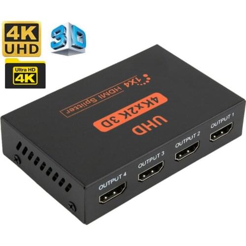 4 port HDMI-compatible splitter 1X4 HDMI-compatible Distributor 1 input 4 output 4K 30Hz for HDTV,DVD player,PS4 etc