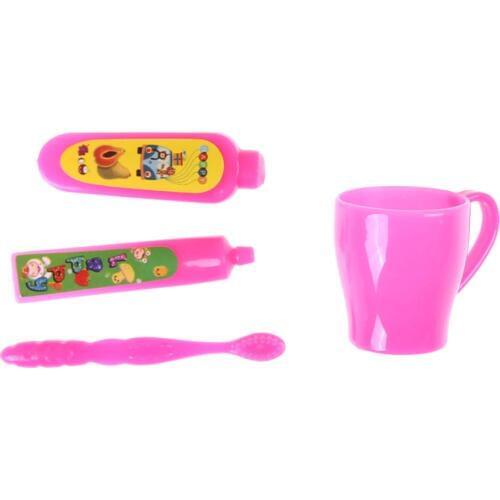 1 Set=4pcs dollhouse Toothpaste Tube Toothbrush Bathroom For Dolls Accessories Little Girls Gifts Play House Toys