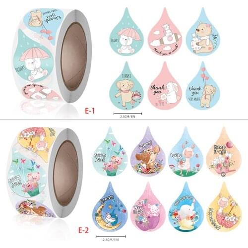 500Pcs Gift Sealing Stickers Thank You Love Design Diary Scrapbooking Stickers Festival Birthday Party Gift Decorations Labels