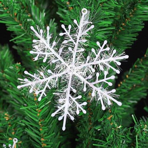 60 Pcs/Lot Christmas White Snowflake Decor For home Hanging Pendants New Year 2022 Gifts Xmas Tree Ornaments Window Decoration