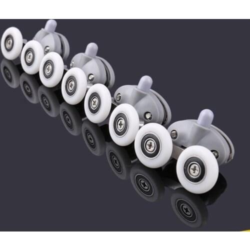 8x Twin Shower Glass Door 4 Top / 4 Bottom Rollers Runners Wheels Pulleys 23mm/25mm