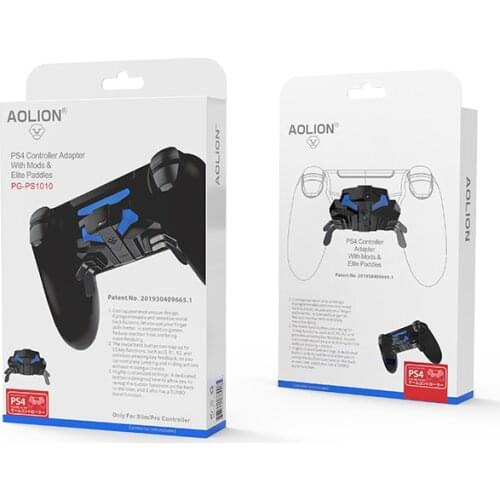 AOLION for PS4 Controller Back Button Attachment Controller Adapter with Custom Mapping & 4 Paddles for Professional FPS