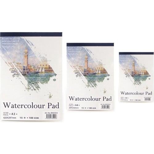 15 Sheets A3/A4/A5 Watercolor Paper Sketch Book Notepad for Painting Drawing Art 32CB