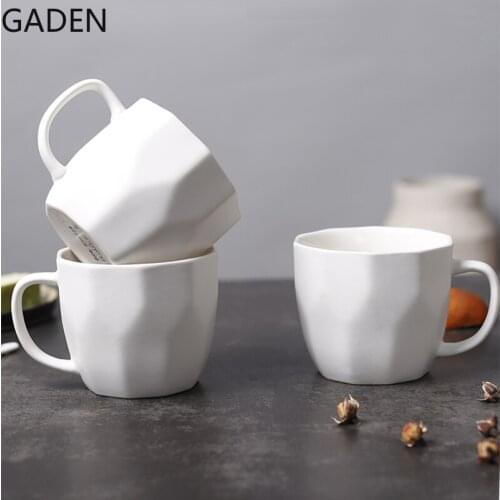 Diamond White Ceramic Mug Retro Home Drinking Cup Breakfast Cup Milk Cup Cup Office Tea Cup Living Room Tea Table Tea Set