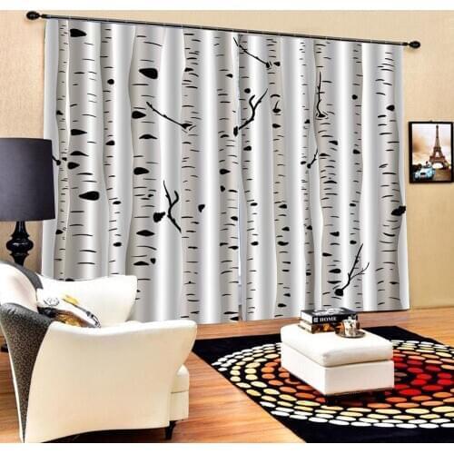 Birch forest 3D Window Curtain For Living Room Bedroom Drapes Cortinas Customized size
