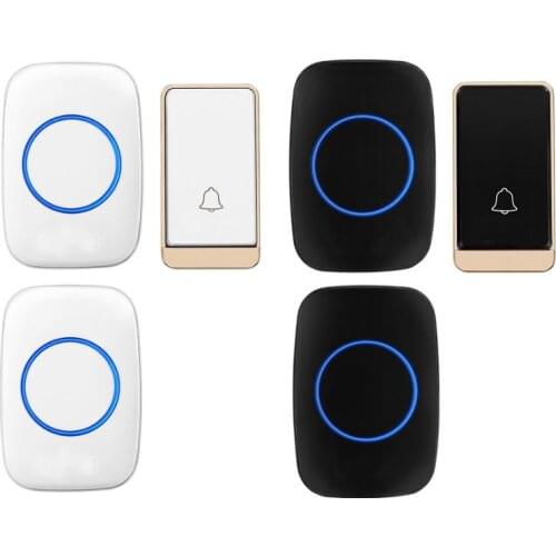 HOT wireless door bell set 2 RX emitter free of battery wireless doorbell ip44 200M work door chime door ring receiver 110-240V