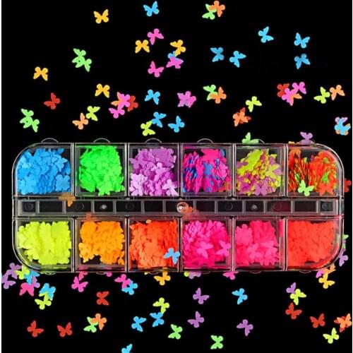 Butterfly Glitter Flakes Colorful Fluorescent Sequins for Epoxy Resin Mold Clay Slime Filler Jewelry Making Components DIY