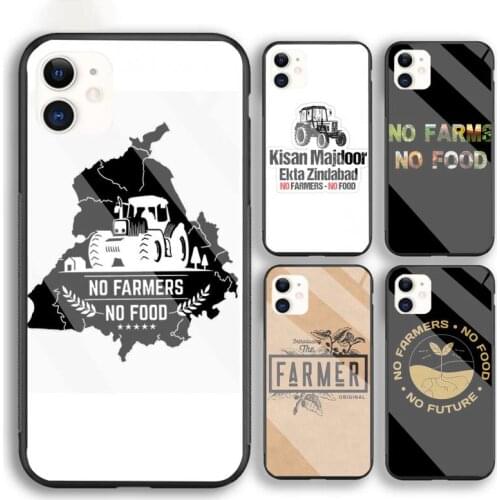 No Farmers No Food Phone Case For Iphone 6 6s 7 8 Plus XR X XS XSmax 11 12 Pro Mini Max Tempered Glass