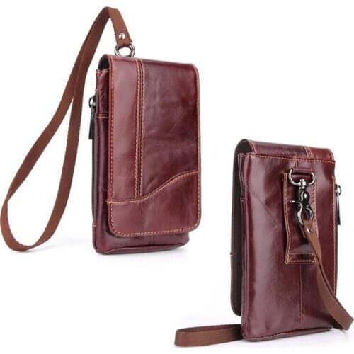 Genuine Leather Phone Case Shoulder Belt Hook Loop Pouch For Huawei Mate 10 Porsche Design,Mate 8/Mate 7/Mate S2,Honor Magic