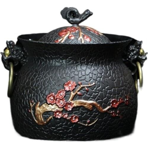Cast Iron Thickened Bright Enamel Liner Health Pot Cast Iron Pot Iron Kettle Outdoor Soup