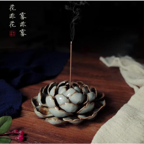 Porcelain Incense Stick Handmade And Creative Antique Back Flow Burner Lotus Seat Tea Ceremony Tea Accessories Улун Чай