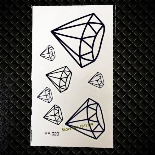 Hot Flash Waterproof Temporary Tattoo Stickers GYF-020 Black Blue Diamond Harajuku Sexy Women Fake Jewelry Body Makeup Tattoos