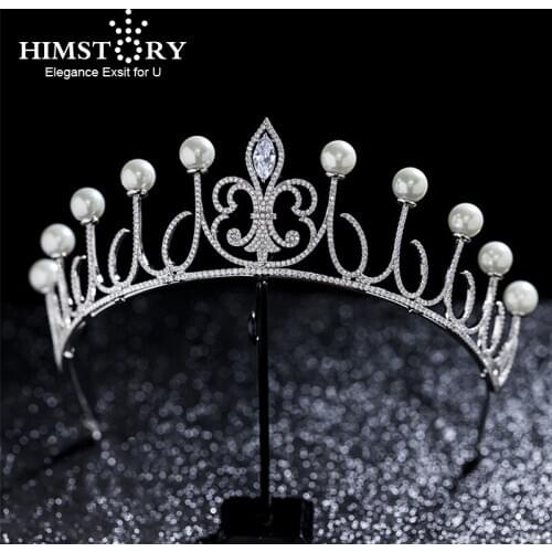 Himstory New Arrivals Zircon Bridals Crowns Wedding Tiaras Hair Jewelry for Brides Hair Accessories