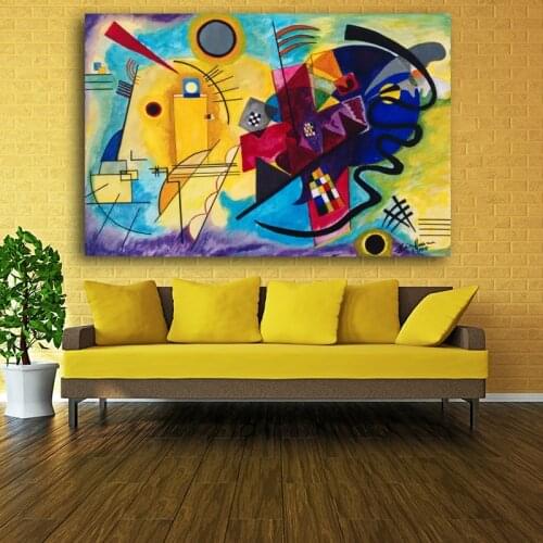 Famous Kandinsky Modern Abstract Handpainted Colorful Canvas Painting Posters Home Decorative Wall Art Pictures for Living Room