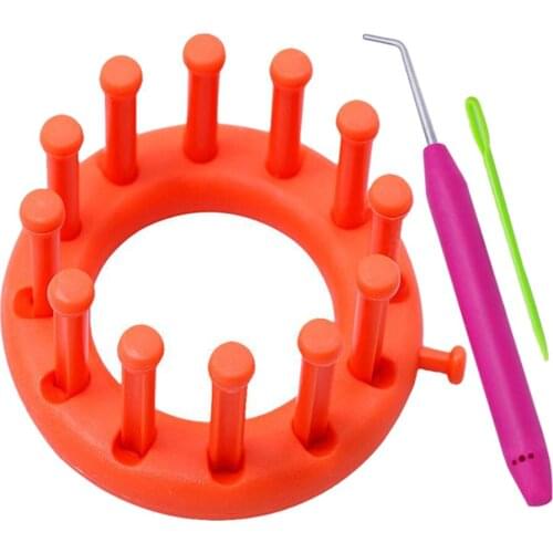 Lightweight Knitter Loom Plastic Round Knitting Looms Scarf Hat Maker Craft Knit Tools Needle for Hat,Bags,Sweater Sock DIY