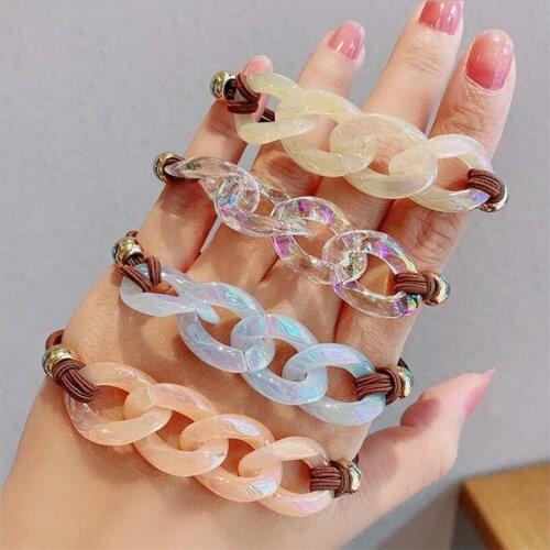 Fashion Women Girls Chain Shape Elastic Hair Bands Ponytail Holder Hair Ornament Scrunchie Rubber Band Fashion Hair Accessories