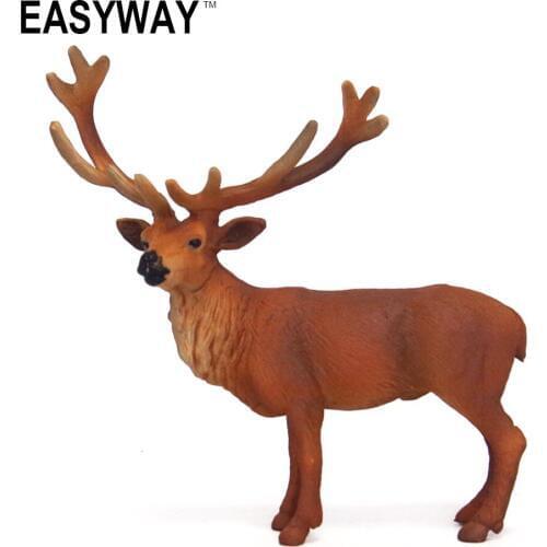 Mr.Froger Elk Model Toy Wild animals toys set Zoo modeling plastic Solid moose wapiti deer Classic Toy Children Animal Models