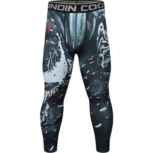 Male Digital Printed Pants Fashion Tight Pants Fitness Workout Sportwear For Men
