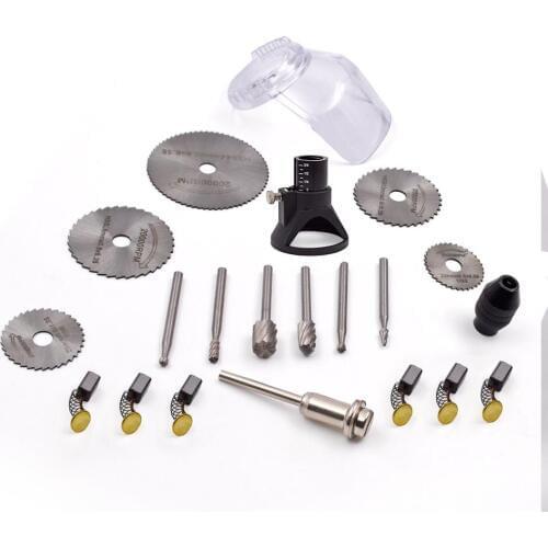 21pcs Power Tools Accessories For Dremel Electric Drill With 0.5-3.2mm Universal Chuck Woodworking Metalworking Tools Set
