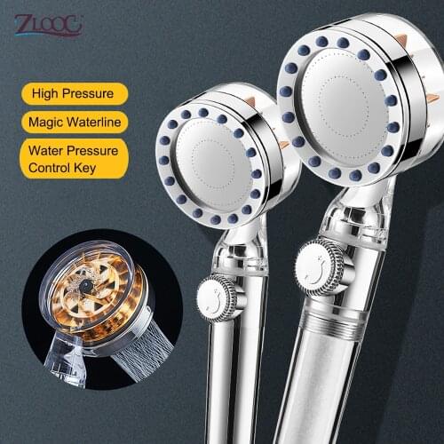 Zloog 2021 New Shower Head Water Saving 360 Degrees Rotating ABS Rain High Pressure Nozzle Bathroom Shower Head with Small Fan