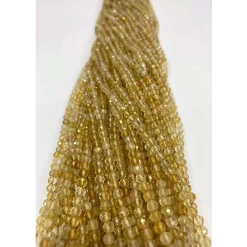 AAA natural topaz, cutting faceted fine 2mm / 3mm / 4mm gem jewelry DIY fine 38cm length