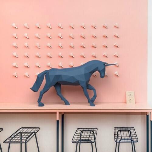 New full body Unicorn 3D paper model DIY hand ornament decoration toy geometric origami three-dimensional structure home decor