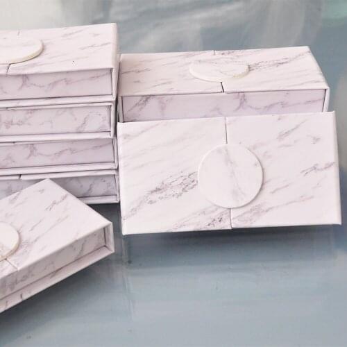Wholesale Lash Box Eyelash Box Packaging Custom Faux Cils 25mm Mink Eyelashes Book Marble Magnetic Package Storage Case Vendors