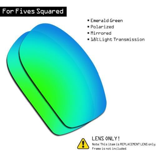 SmartVLT Polarized Sunglasses Replacement Lenses for Oakley Fives Squared - Emerald Green