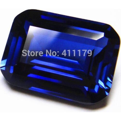 Blue Loose stone beads Baguette cut Rectangle designs stone corundum faceted diy jewelry making supplies