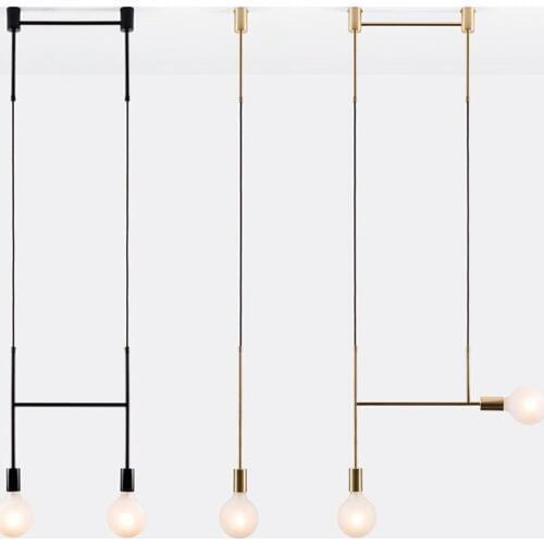 Nordic Creative Personality Chandelier Simple Modern Art Living Room Bedroom Bedside Wrought Iron Line Design Chandelier