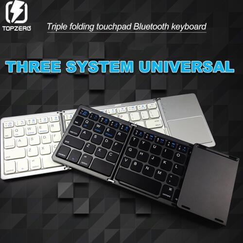 Folding Wireless Keyboard Mini Bluetooth Foldable Keypad with Touchpad For Ipad Phone IOS Android Windows PC Tablet BT Keyboard
