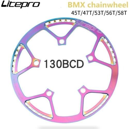 Folding bike integrated protection chain wheel 45T 47T 53T 56T 58T chainring fit brompton BMX 14/16/18/20 inch chainwheel single