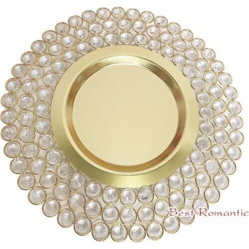 Wedding Charger Plates with Decorative Beading for wedding decoration
