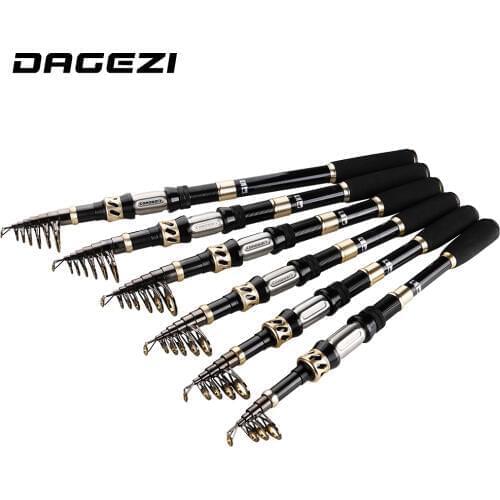 DAGEZI Carbon Fiber Telescopic Fishing Rod superhard Spinning Rod Saltwater Fishing Travel Rod ultrashort fishing Rods