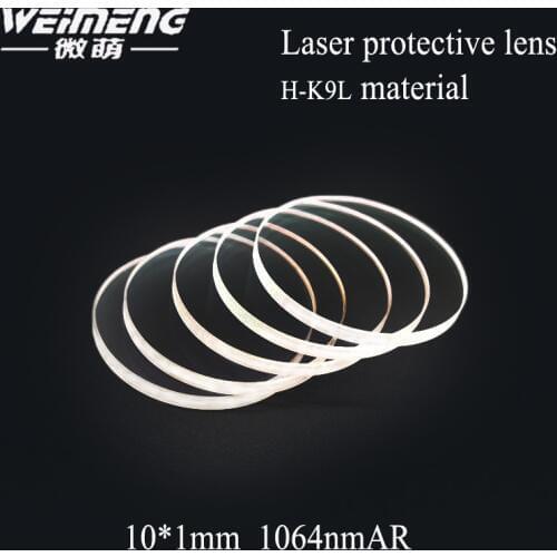 Weimeng 10*1mm laser protective lens circular K9 laser Protective lens & Window Glass Film for Cutting Welding machine head