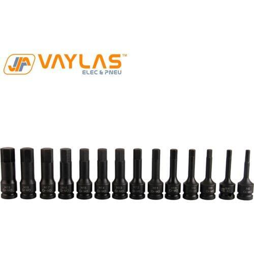 1/2 Square Drive 12Pcs H6-H19 Black Socket Set of Tools For Socket Wrench Pneumatic Wrench Spanner