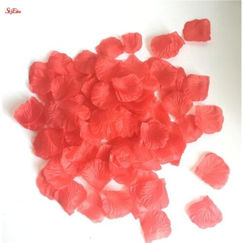 1000pcs/bag Lifelike Artificial Silk Red Rose Petals Decorations for Wedding Party 6Z