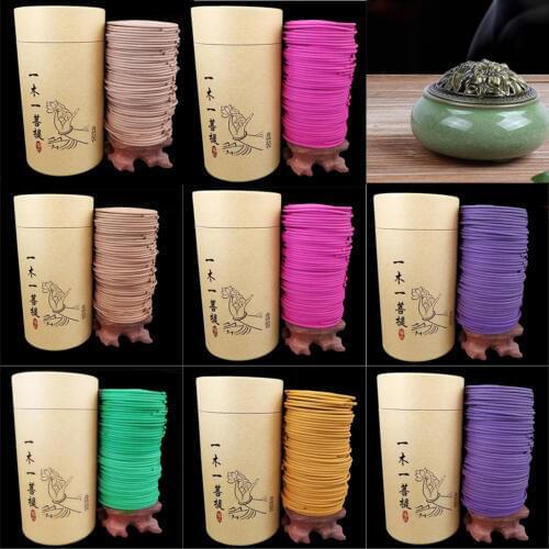 120pcs/Box Natural Spiral Incense Coils Indoor Aromatherapy for Living Room Tea House Yoga Room