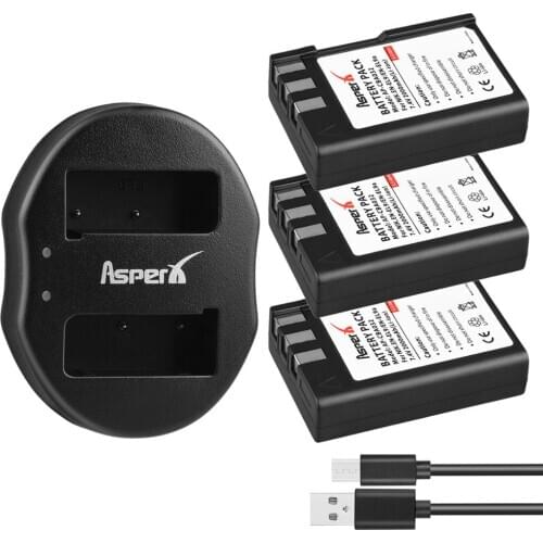 AsperX 3Pcs 2000mAh EN-EL9 EN-EL9a EN EL9 EN EL9a Battery + Dual USB Charger for Nikon ENEL9 D40 D40X D60 D5000 D3000