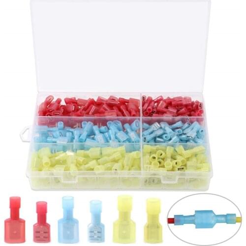 300Pcs Assorted Male Female quick butt Connector Spade Crimp Terminals Insulated Wire terminals With Box