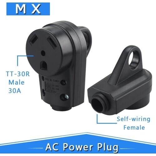 30Amp Heavy Duty RV Replacement Connector [Nema TT-30R], Nema TT-30R 30AMP Trailer Extension Power Cord Conversion Connector