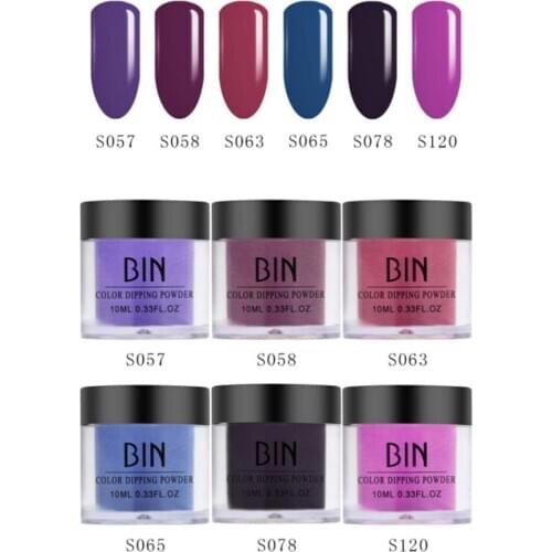 6Pcs Dipping Nail powder System Power Natural Dry Pigment Dust Nail Art Decorations Nails Accessories for Daily Manicure 40a