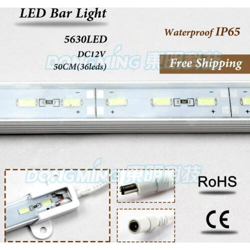 U Aluminium Profile 0.5m LED luces Strip 5630 smd 36leds 12V ip65 waterproof led hard strip under cabinet lighting closet