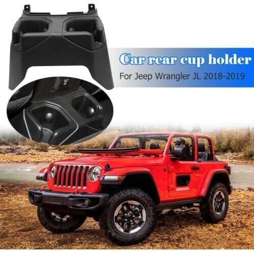 Car Rear Center Console Cup Box Dual Drinks Cup Holder Beverage Stand Drink Water Bottle for Jeep Wrangler Jl 2018-2019