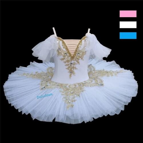 Girls Ballet Tutu Tulle Dress Professional Swan Lake Ballerina Pancake Tutu Adult Child Ballet Dress Kids Dance Costume