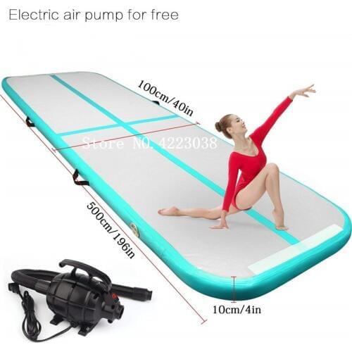 Free Shipping 5*1*0.1m Inflatable Gymnastic Airtrack Tumbling Yoga Air Trampoline Track For Home use Gymnastics Training