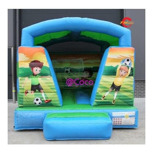 Free air ship to door!4x3m-13x10ft Cheap Bounce Houses, Soccer game printing Inflatable Jumping House For Sale
